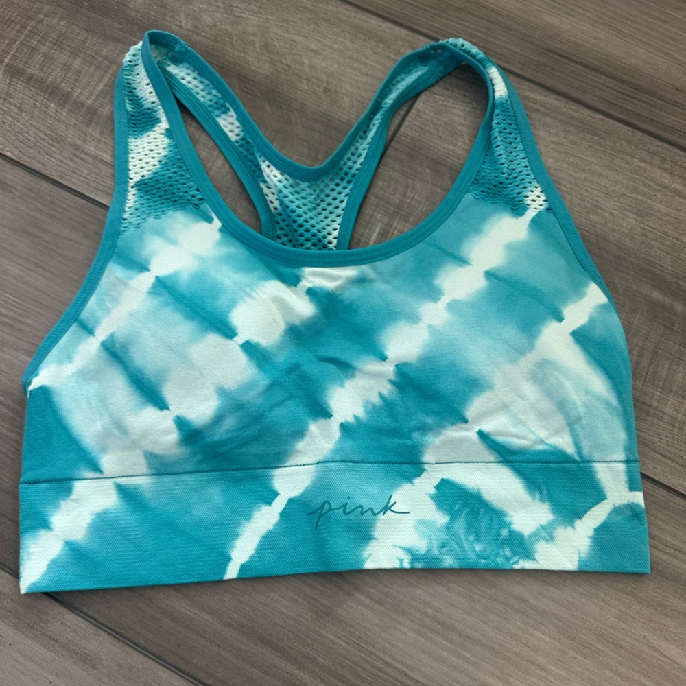 PINK Victoria's Secret Blue Tie-Dye Sports Bra